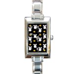 Cute Mouse Pattern Rectangle Italian Charm Watch Front