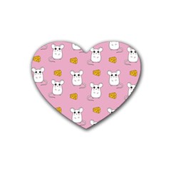 Cute Mouse Pattern Rubber Coaster (heart) 