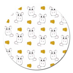 Cute Mouse Pattern Magnet 5  (round) by Valentinaart