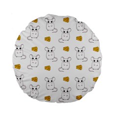 Cute Mouse Pattern Standard 15  Premium Flano Round Cushions by Valentinaart