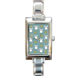 Cute Mouse Pattern Rectangle Italian Charm Watch Front