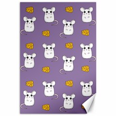 Cute Mouse Pattern Canvas 12  X 18   by Valentinaart