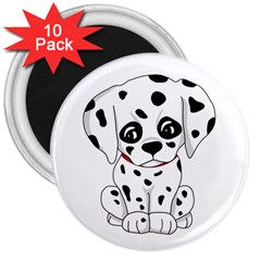 Cute Dalmatian Puppy  3  Magnets (10 Pack)  by Valentinaart