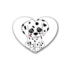 Cute Dalmatian Puppy  Rubber Coaster (heart) 