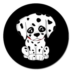 Cute Dalmatian Puppy  Magnet 5  (round) by Valentinaart