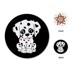 Cute Dalmatian Puppy  Playing Cards (round)  by Valentinaart