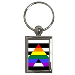 Straight Ally Flag Key Chains (rectangle)  by Valentinaart