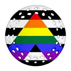 Straight Ally Flag Round Filigree Ornament (two Sides) by Valentinaart