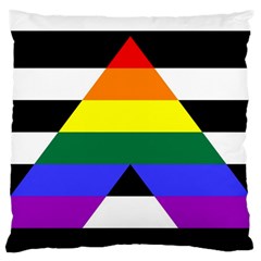 Straight Ally Flag Large Cushion Case (two Sides) by Valentinaart