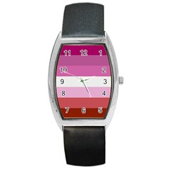 Lesbian Pride Flag Barrel Style Metal Watch by Valentinaart