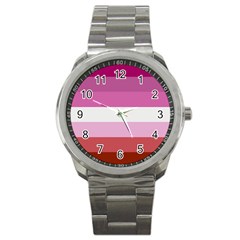 Lesbian Pride Flag Sport Metal Watch by Valentinaart