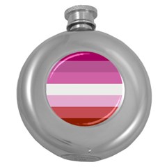 Lesbian Pride Flag Round Hip Flask (5 Oz) by Valentinaart