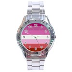 Lesbian Pride Flag Stainless Steel Analogue Watch Front