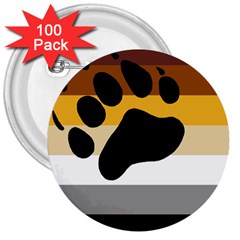 Bear Pride Flag 3  Buttons (100 Pack)  by Valentinaart