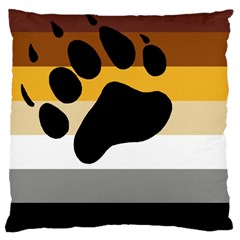 Bear Pride Flag Large Cushion Case (two Sides) by Valentinaart