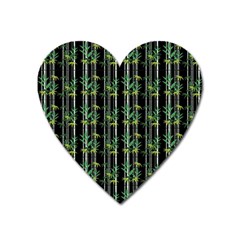 Bamboo Pattern Heart Magnet