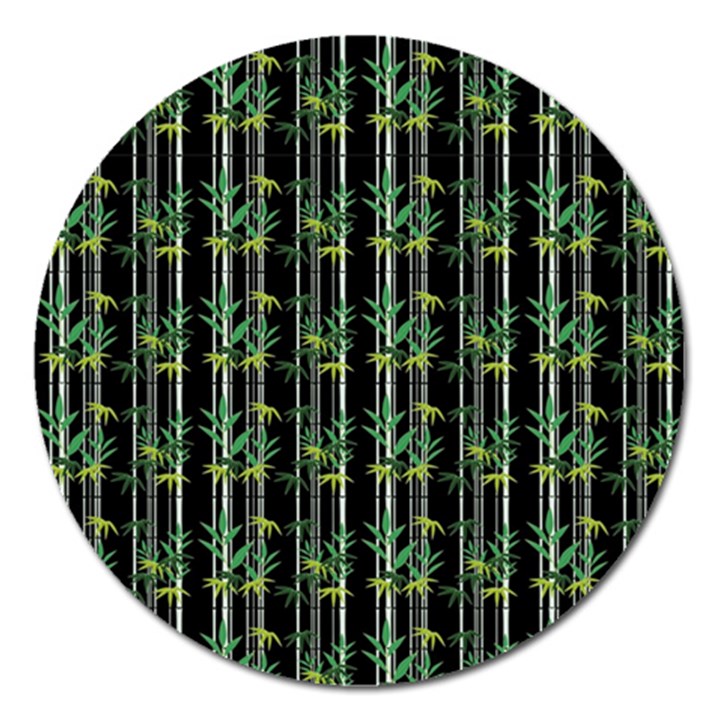 Bamboo pattern Magnet 5  (Round)