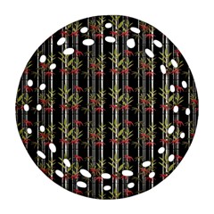 Bamboo Pattern Round Filigree Ornament (two Sides) by ValentinaDesign