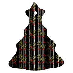 Bamboo Pattern Christmas Tree Ornament (two Sides) by ValentinaDesign