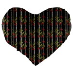 Bamboo pattern Large 19  Premium Heart Shape Cushions Back