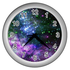 Space Colors Wall Clocks (silver)  by ValentinaDesign