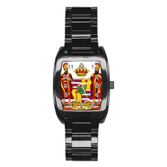 Kingdom Of Hawaii Coat Of Arms, 1795-1850 Stainless Steel Barrel Watch by abbeyz71