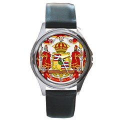 Kingdom Of Hawaii Coat Of Arms, 1850-1893 Round Metal Watch by abbeyz71