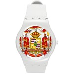 Kingdom of Hawaii Coat of Arms, 1850-1893 Round Plastic Sport Watch (M) Front