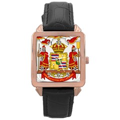 Kingdom Of Hawaii Coat Of Arms, 1850-1893 Rose Gold Leather Watch  by abbeyz71