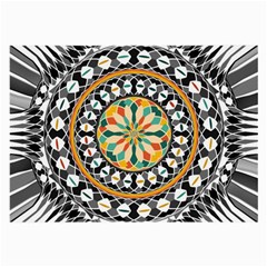 High Contrast Mandala Large Glasses Cloth by linceazul