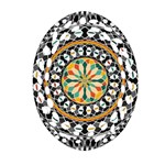 High Contrast Mandala Oval Filigree Ornament (Two Sides) Back