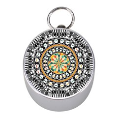 High Contrast Mandala Mini Silver Compasses by linceazul