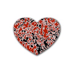 Splatter Abstract Texture Rubber Coaster (heart)  by dflcprints