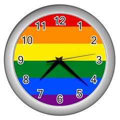 Pride Flag Wall Clocks (silver) 