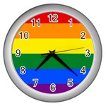 Pride Flag Wall Clocks (Silver)  Front