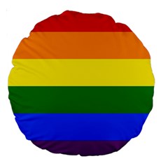 Pride Flag Large 18  Premium Round Cushions by Valentinaart