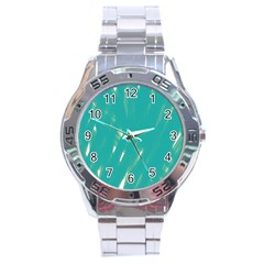 Background Green Abstract Stainless Steel Analogue Watch by Nexatart
