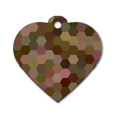 Brown Background Layout Polygon Dog Tag Heart (two Sides) by Nexatart