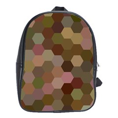 Brown Background Layout Polygon School Bag (xl) by Nexatart