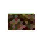 Brown Background Layout Polygon Cosmetic Bag (XS) Back