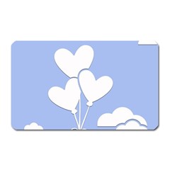 Clouds Sky Air Balloons Heart Blue Magnet (rectangular) by Nexatart