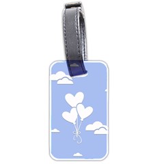 Clouds Sky Air Balloons Heart Blue Luggage Tags (two Sides) by Nexatart