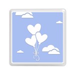 Clouds Sky Air Balloons Heart Blue Memory Card Reader (Square)  Front