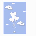 Clouds Sky Air Balloons Heart Blue Small Garden Flag (Two Sides) Front