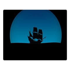 Ship Night Sailing Water Sea Sky Double Sided Flano Blanket (large)  by Nexatart