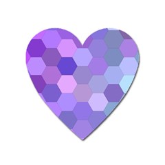 Purple Hexagon Background Cell Heart Magnet by Nexatart