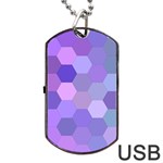 Purple Hexagon Background Cell Dog Tag USB Flash (Two Sides) Back