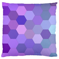 Purple Hexagon Background Cell Large Cushion Case (two Sides) by Nexatart