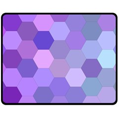 Purple Hexagon Background Cell Double Sided Fleece Blanket (medium) 