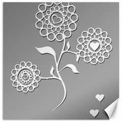 Flower Heart Plant Symbol Love Canvas 20  X 20  